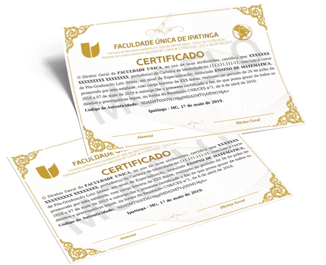 Modelo do certificado de pós-graduação